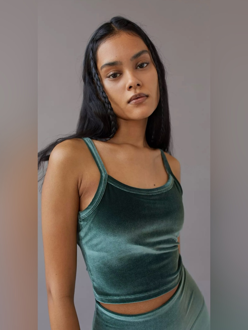 Beyond Yoga Velvet Scoop Tank in‎ Deep Teal Green